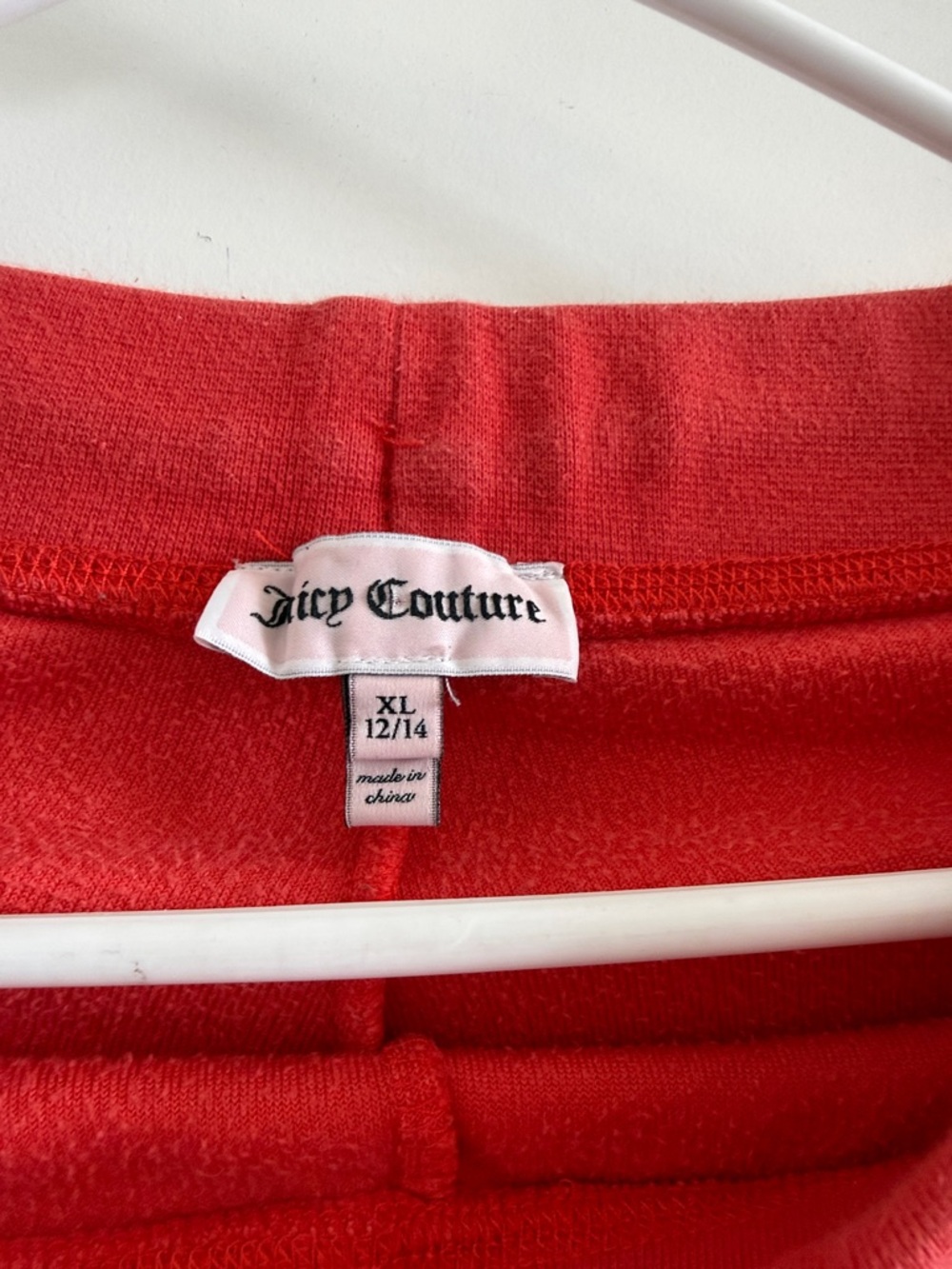 Vintage y2k Juicy Couture Kids XL 12/14 or Woman’s XS Red Velour Joggers - Picture 3 of 6